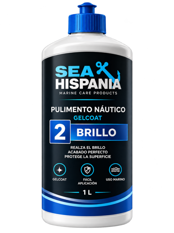 Pulimento náutico gelcoat — Paso 2 Brillo · Botella de 1 litro